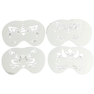 Conjunto 4 Stencils de Animais para Maquilhagem