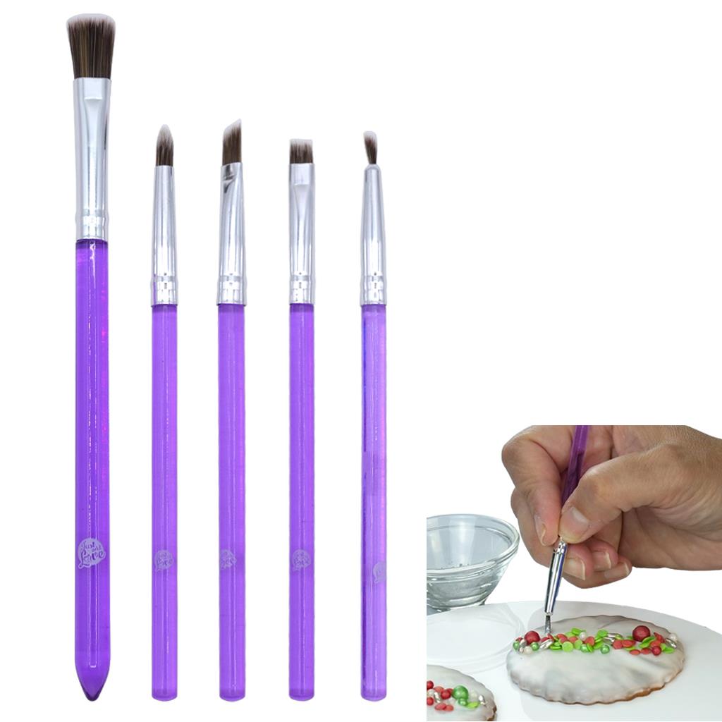 Conjunto 5 Pincéis para Decoração de Bolos