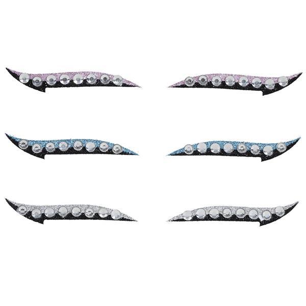 Conjunto 6 Delineadores com Pedras Prateadas