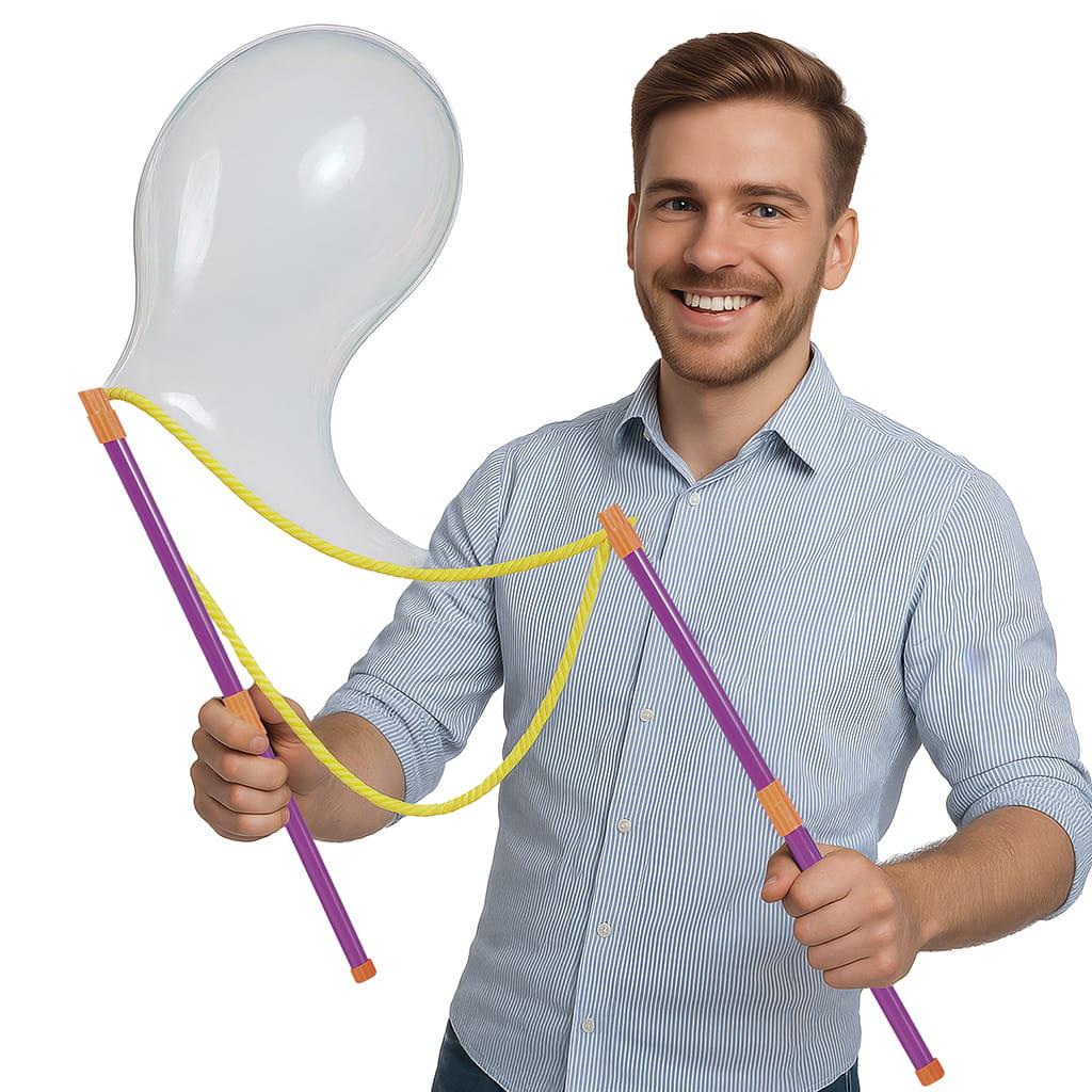 Conjunto Bolas de Sabão Gigantes com Corda e Líquido