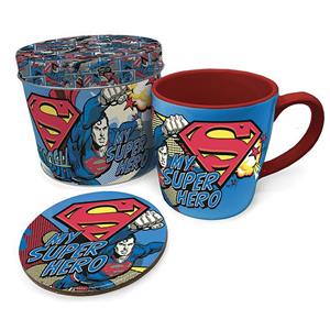 Conjunto Caneca e Base Super Homem Marvel