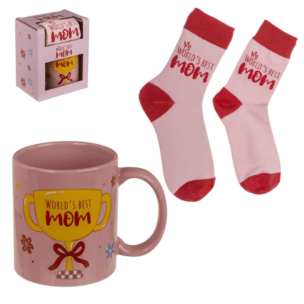 Conjunto Caneca e Meias Melhor Mãe do Mundo