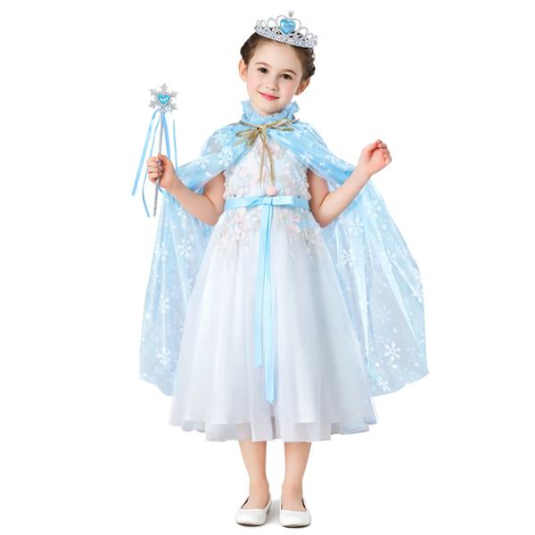 Conjunto Capa, Coroa e Varinha Princesa Azul, Criança