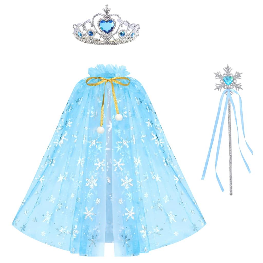 Conjunto Capa, Coroa e Varinha Princesa Azul, Criança Conjunto Capa, Coroa e Varinha Princesa Azul, Criança