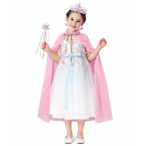 Conjunto Capa, Coroa e Varinha Princesa Rosa, Criança