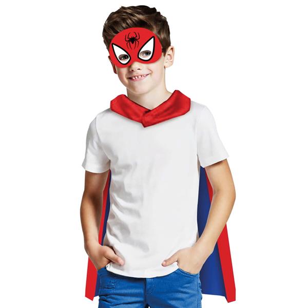 Conjunto Capa e Mascarilha Homem Aranha, Criança