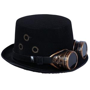 Conjunto Chapéu e Óculos Steampunk