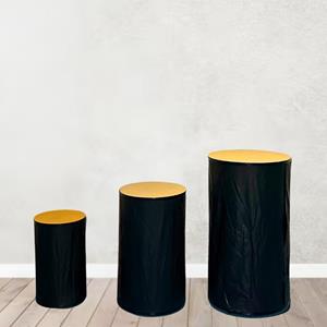 Conjunto de 3 Cilindros Pretos Desmontáveis Conjunto de 3 Cilindros Pretos Desmontáveis