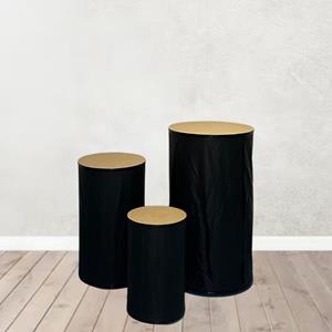 Conjunto de 3 Cilindros Pretos Desmontáveis