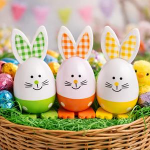 Conjunto de 3 Coelhos de Páscoa Decorativos Conjunto de 3 Coelhos de Páscoa Decorativos