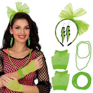 Conjunto de 5 Acessórios Anos 80 Verde Conjunto de 5 Acessórios Anos 80 Verde