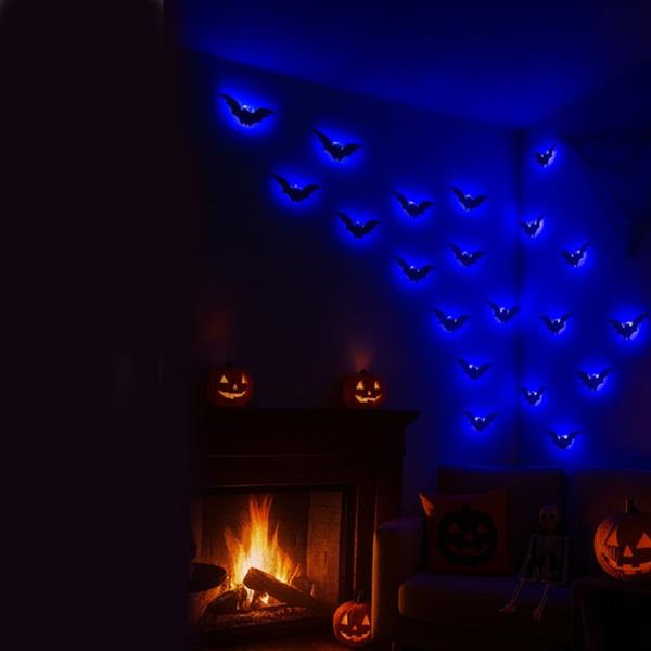 Conjunto de 6 Morcegos Pretos com Luz