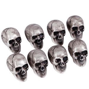 Conjunto de 8 Caveiras em Plástico, 4 cm