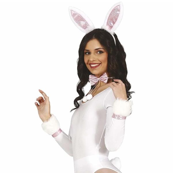Conjunto de Acessórios Coelhinha Rosa e Branco Conjunto de Acessórios Coelhinha Rosa e Branco
