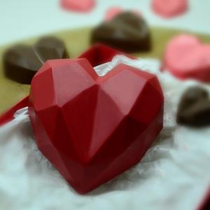 Conjunto de Moldes para Coração Lapidado de Chocolate