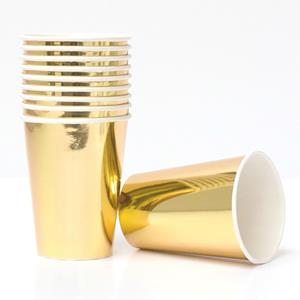 Copo Dourado Metalizado, 8 Unid.