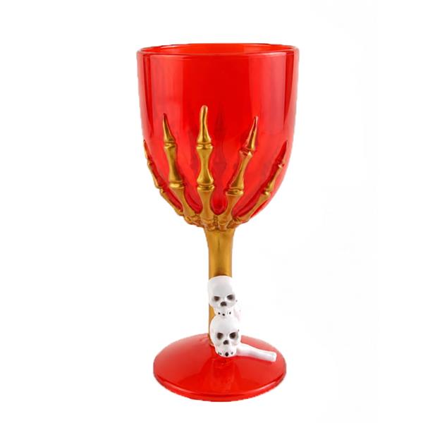 Copo Mão Esqueleto Vermelho