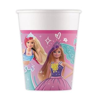 Copos Barbie Sereia, Princesa e Fada, 8 unid.