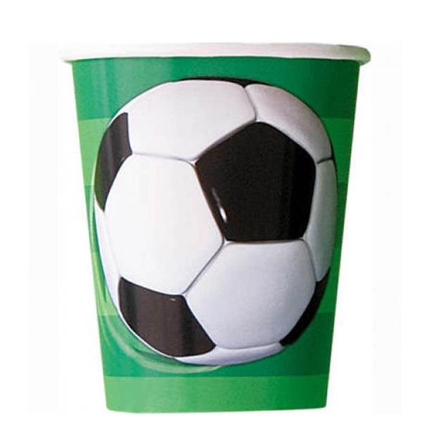 Copos Bola Futebol 3D, 8 unid.