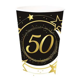 Copos Festa 50 Anos com Glamour, 6 unid.