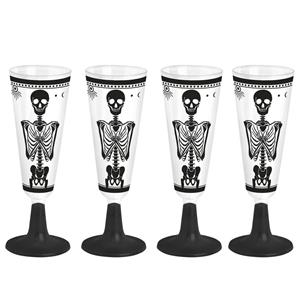 Copos Flute com Esqueleto, 4 unid.
