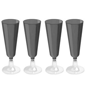 Copos Flute Preto, 4 unid.