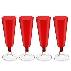 Copos Flute Vermelho, 4 unid. Copos Flute Vermelho, 4 unid.