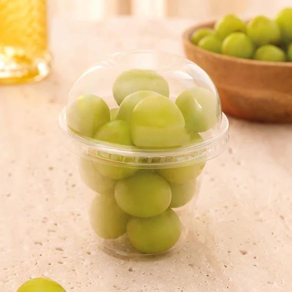 Copos Transparentes com Tampas em Cúpula de Plástico, 4 unid.