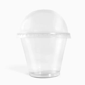 Copos Transparentes com Tampas em Cúpula de Plástico, 4 unid. Copos Transparentes com Tampas em Cúpula de Plástico, 4 unid.