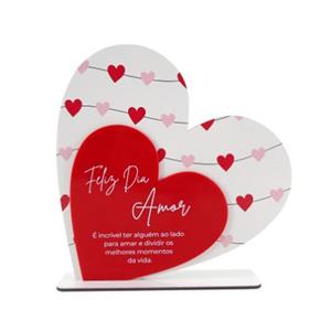 Coração em Madeira Feliz Dia Amor com Base