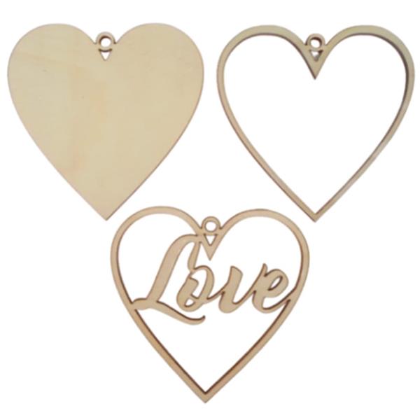 Coração Love Decorativo para Pendurar, 10 cm