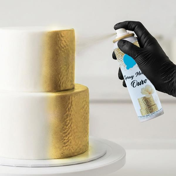 Corante Comestível em Spray Dourado, 75 ml