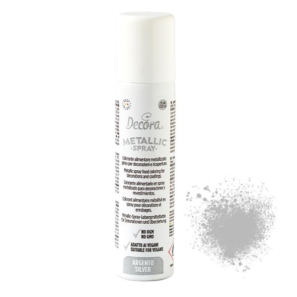 Corante Comestível em Spray Prateado, 75 ml