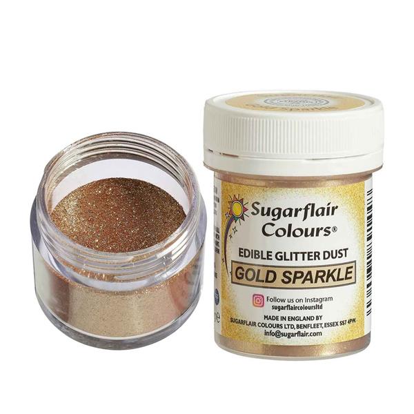 Corante em Pó Comestível Dourado Sparkle Sugarflair, 10 gr.