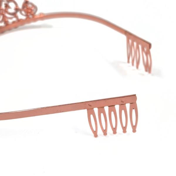 Coroa 18 Anos Rosa Gold com Pérolas