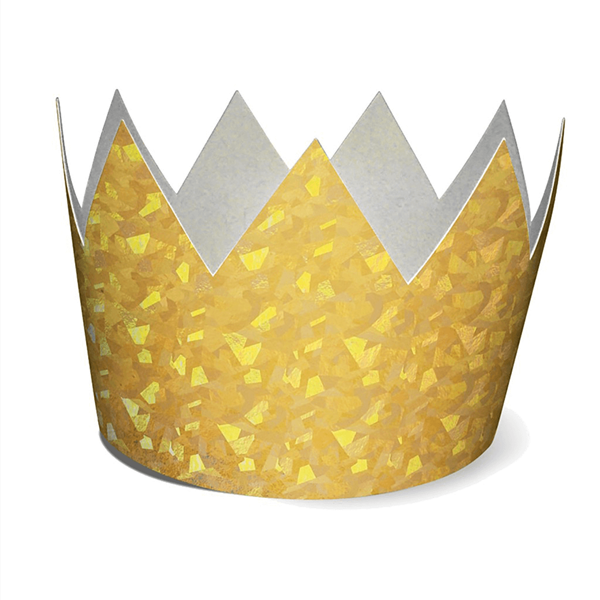 Coroa Cartão Dourada, 6 Unid.