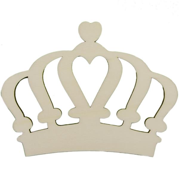 Coroa com Coração em Madeira, 15 cm