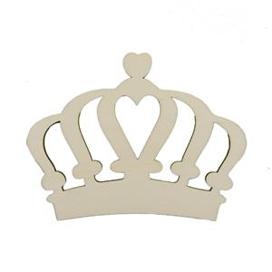 Coroa com Coração em Madeira, 6 cm