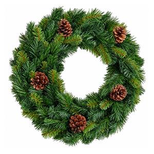 Coroa de Natal de Pinheiro Artificial com Pinhas, 50 cm