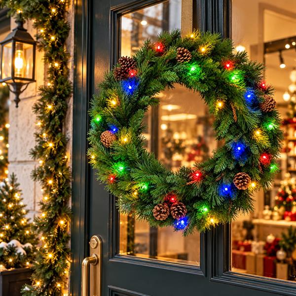 Coroa de Natal de Pinheiro Artificial com Pinhas e Leds, 75 cm Coroa de Natal de Pinheiro Artificial com Pinhas e Leds, 75 cm