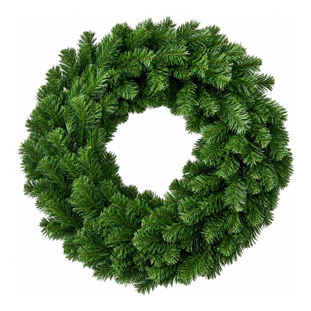 Coroa de Natal Verde com Ramos de Pinheiro Artificial, 75 cm