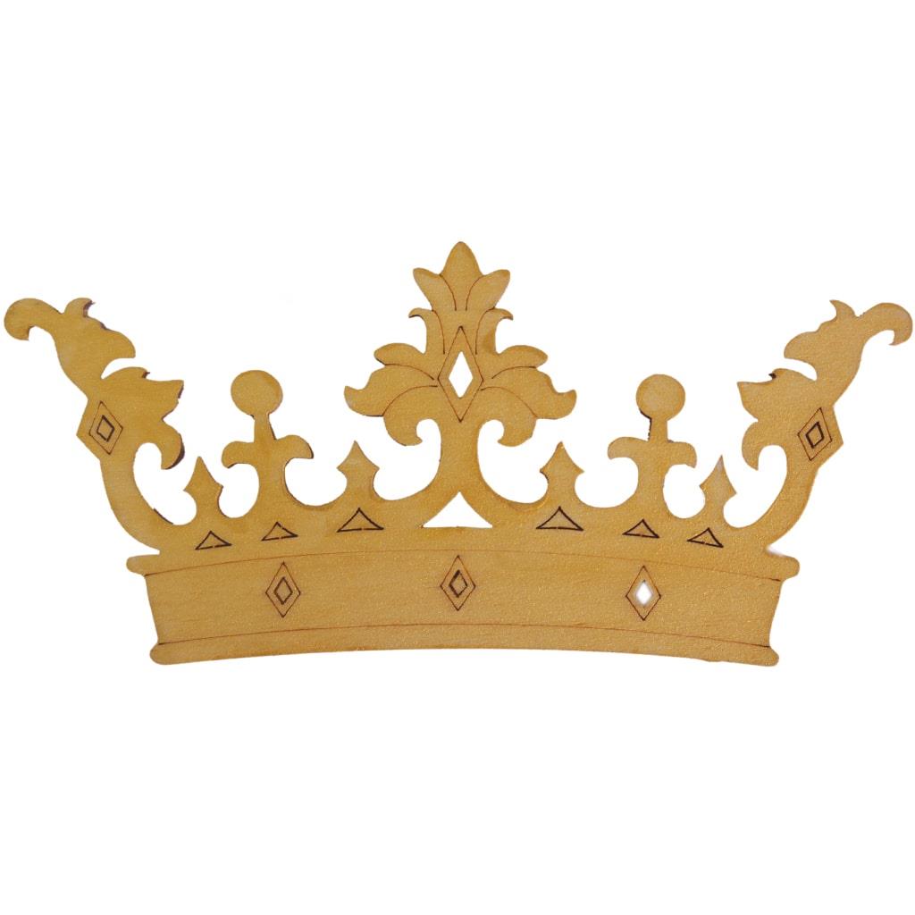 Coroa de Rei Decorativa em Madeira, 15 cm