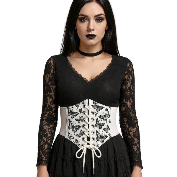 Corpete Branco com Borboletas, Adulto Corpete Branco com Borboletas, Adulto