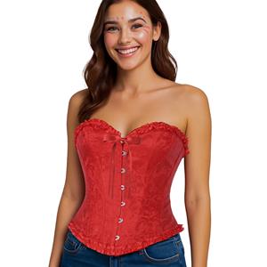 Corpete Vermelho com Laço e Folhos, Adulto