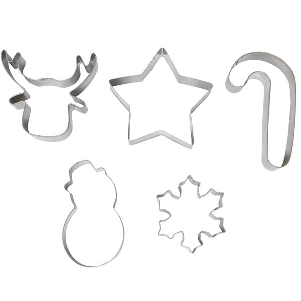 Cortadores para Bolachas Temáticos de Natal, 5 unid.