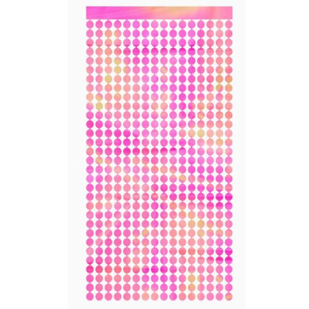 Cortina com Círculos Rosa Iridescentes, 2 x 1 mt