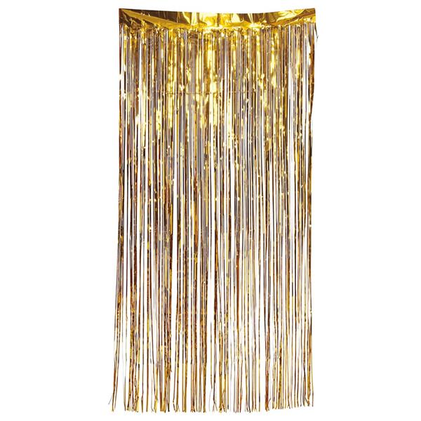 Cortina Dourada Metalizada Decorativa, 2 x 1 mt