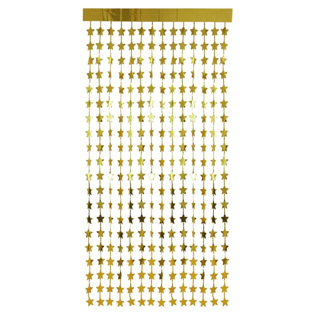 Cortina Estrelas Douradas Metalizadas, 2 x 1 mt