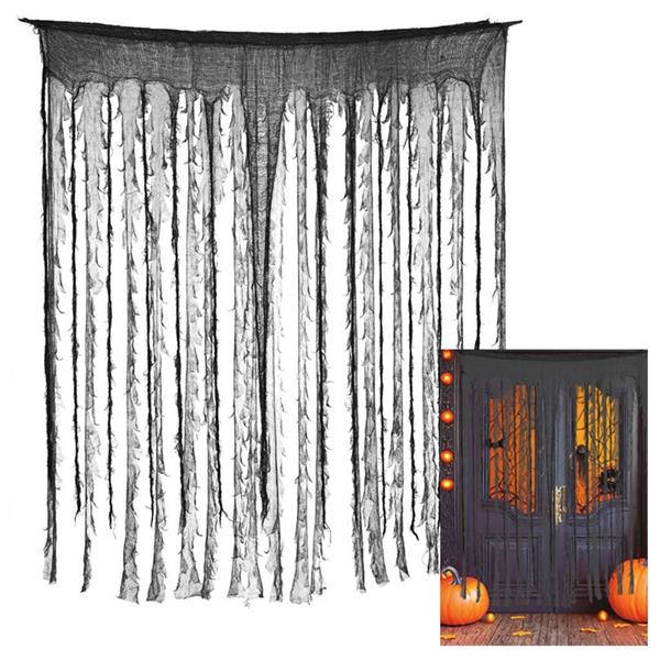 Cortina Sombria Decorativa Preta, 1,50 x 1,90 mt