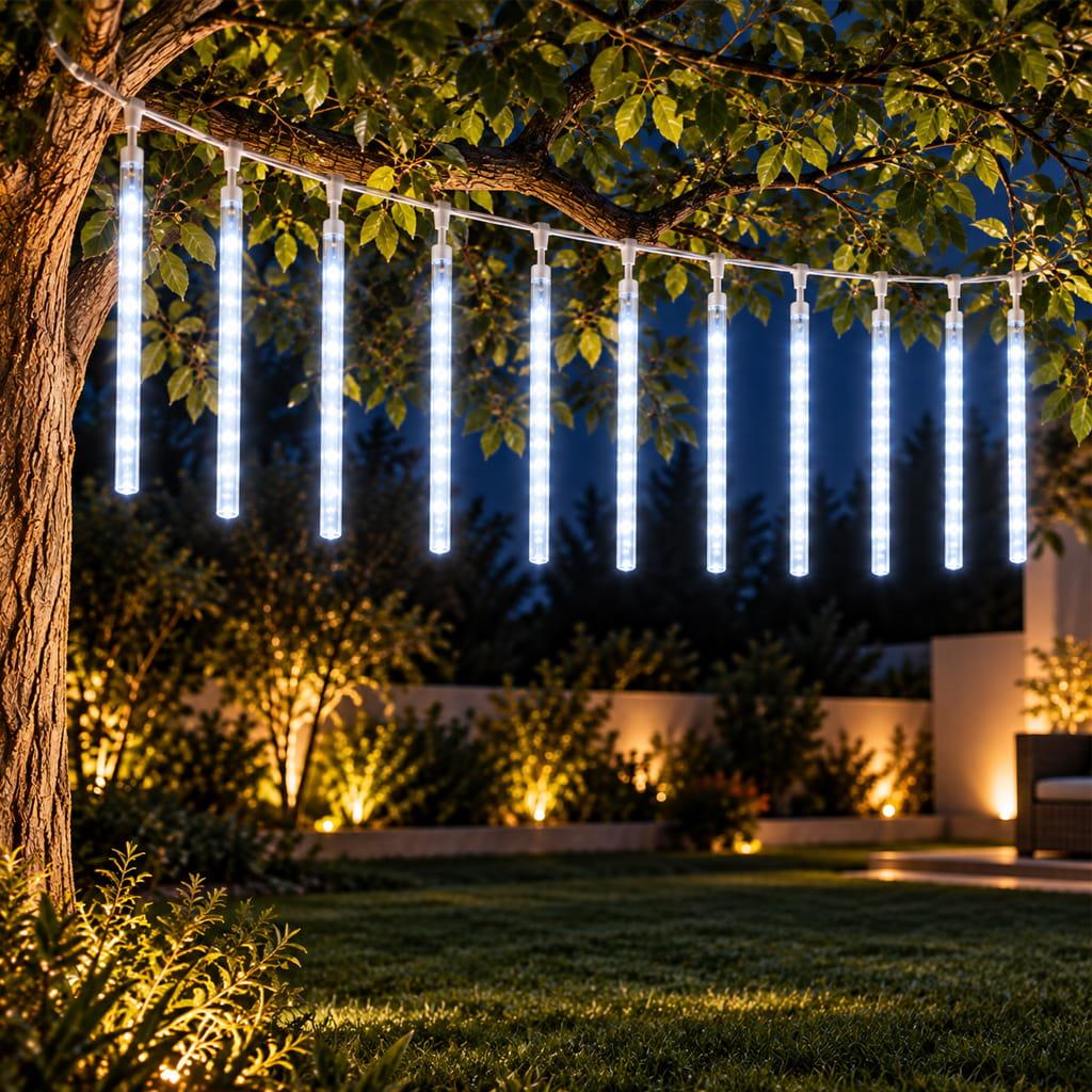Cortina Tubos LED Pingo de Gelo Branco Frio, 50 cm